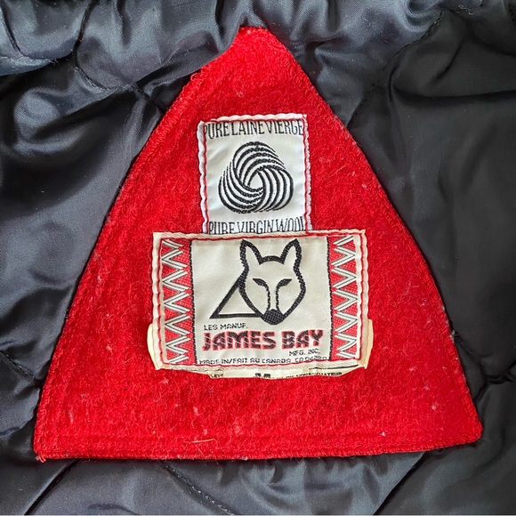 Vintage James Bay Pure Virgin Wool Red Coat with Real Fur Collar Size M - Picture 8 of 14